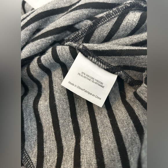 Tory Burch Black and Gray Striped Long Sleeve Dress, sz Medium.  GUC - Picture 5 of 5